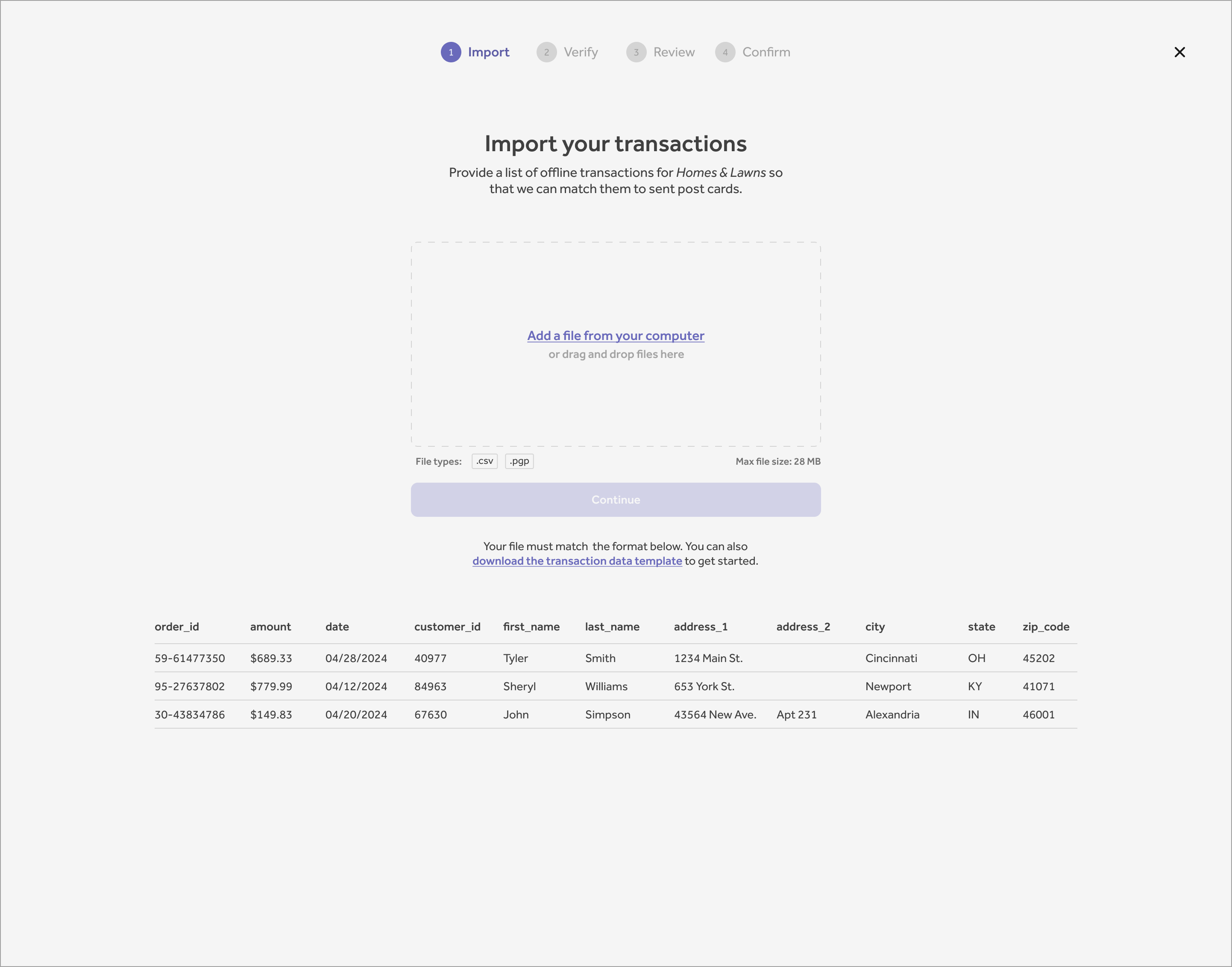 CSV Import