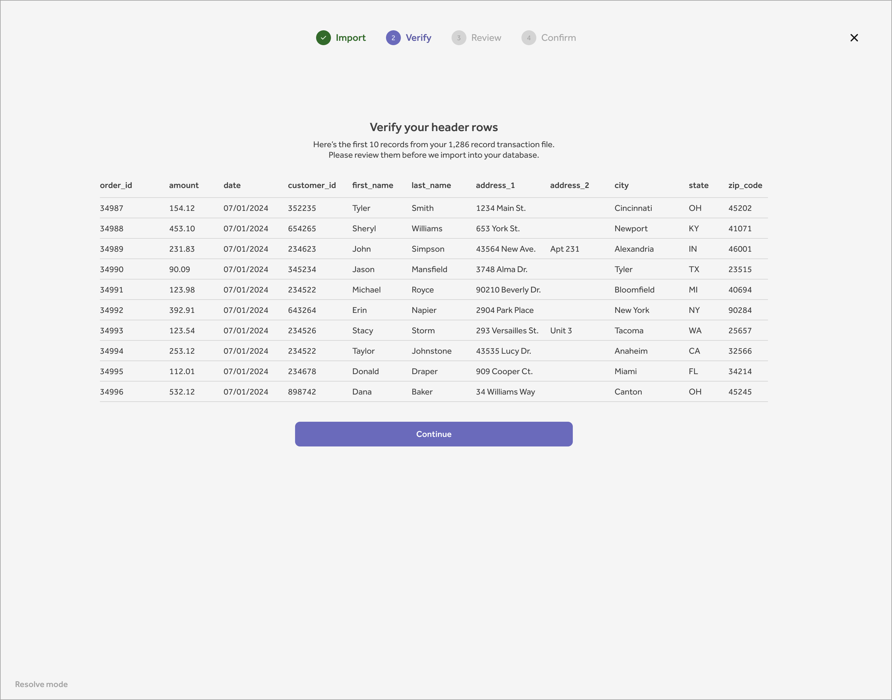 CSV Import