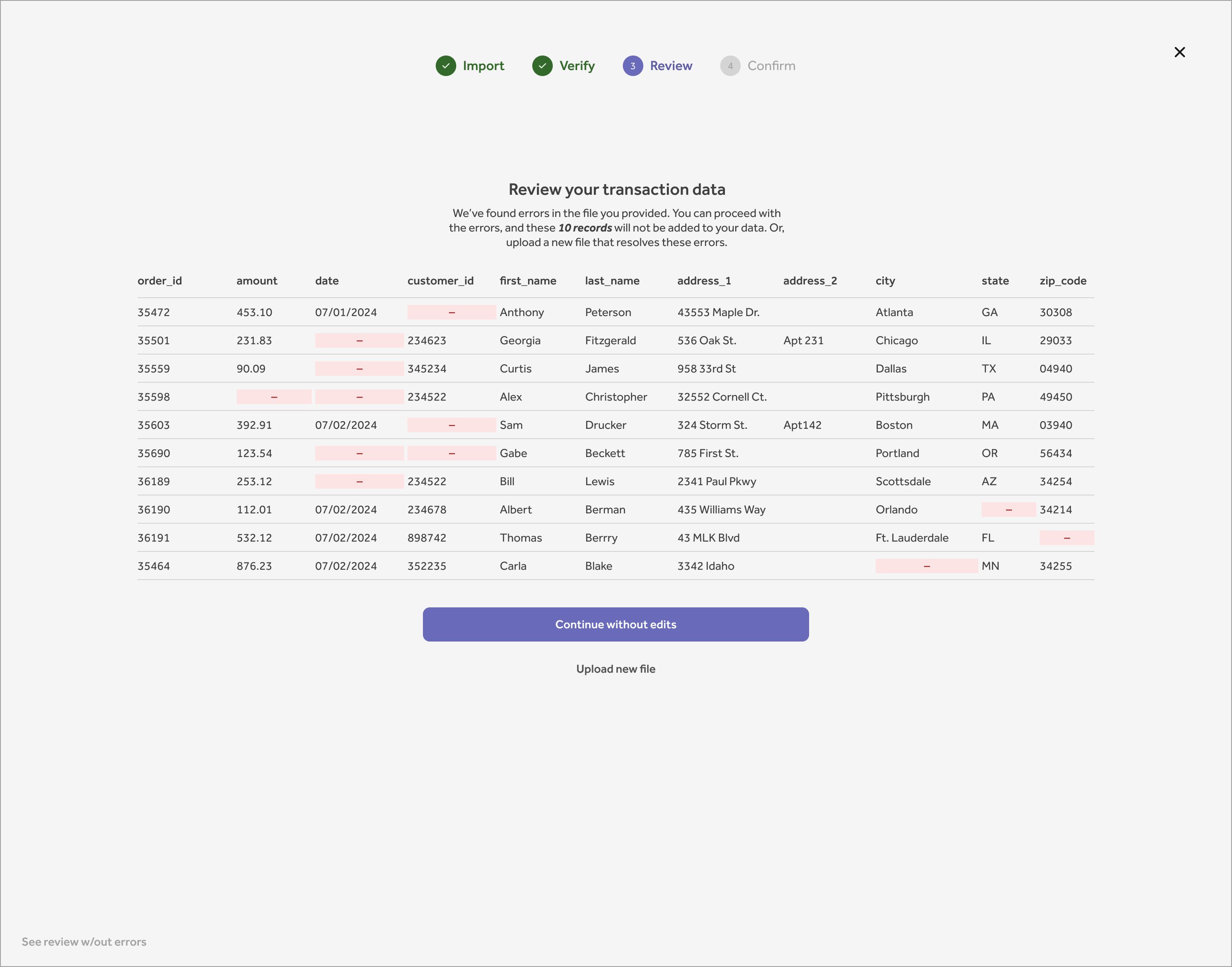 CSV Import